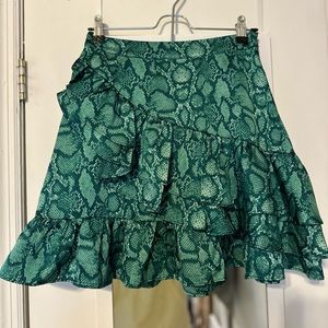 Green snakeskin skirt